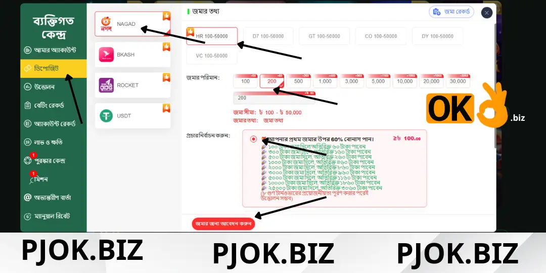 image guide deposit pjok
